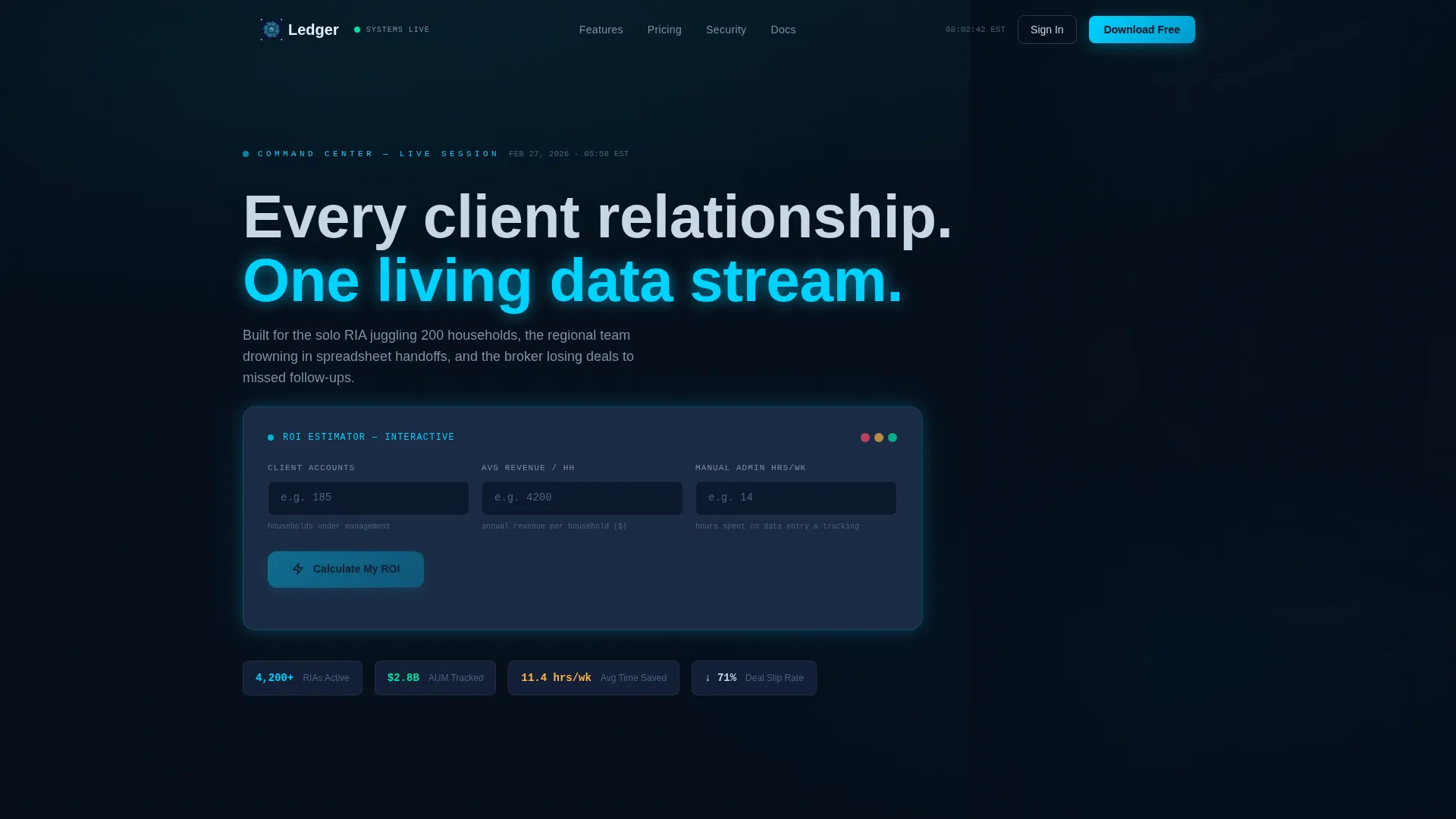 Intelligent Fintech Services Landing Page Template