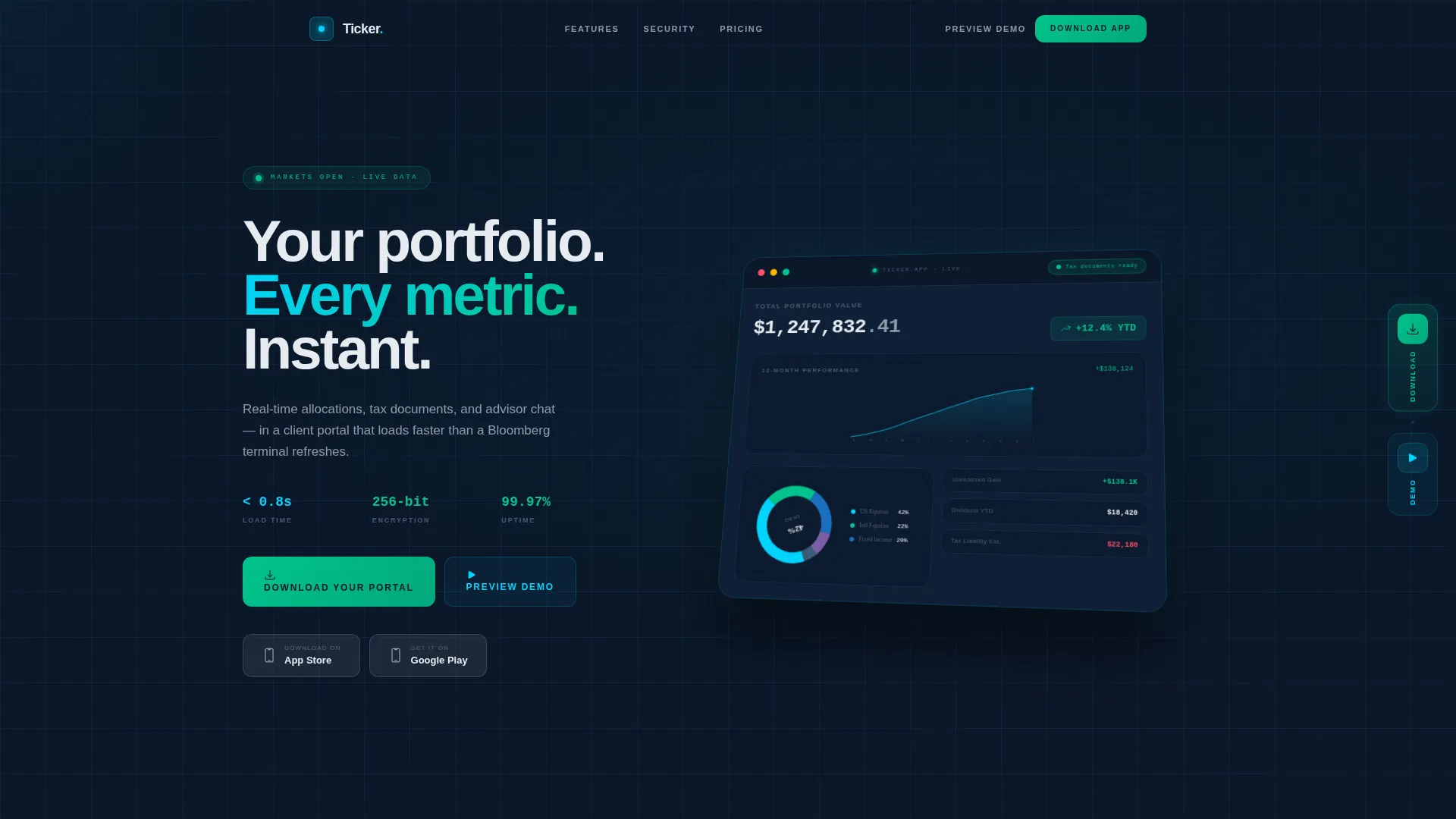Financial Services Digital Presence Reviews Website Template