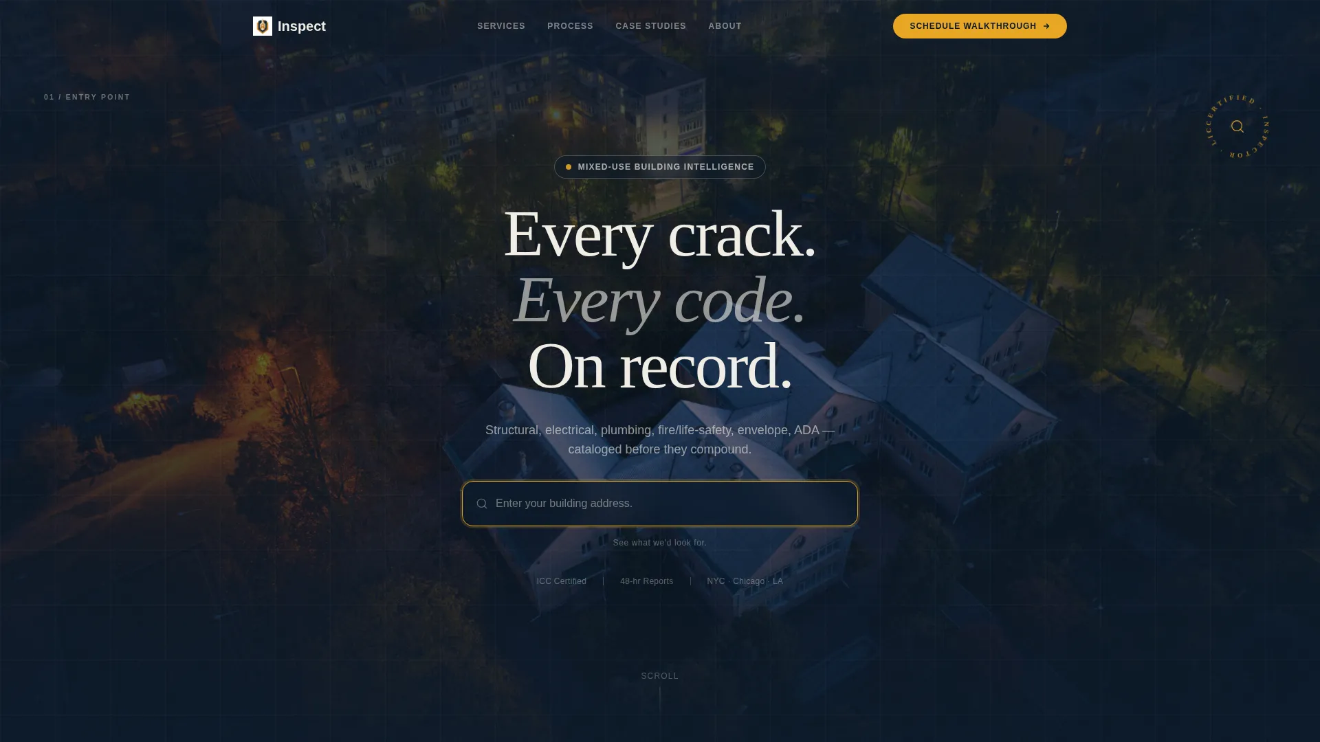 Mixed-Use Building Inspector Landing Page Template