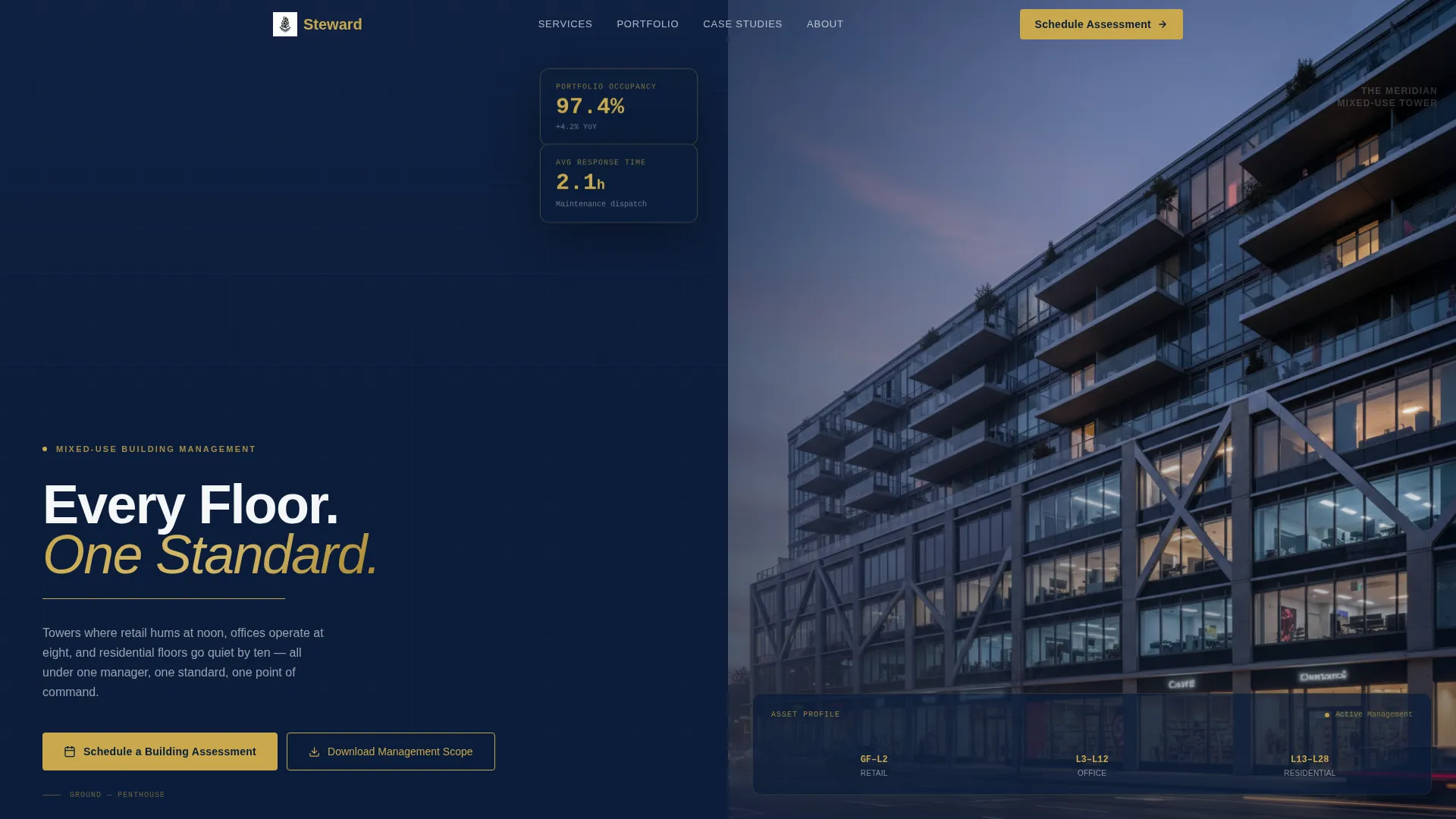 Mixed-Use Building Property Manager Landing Page
