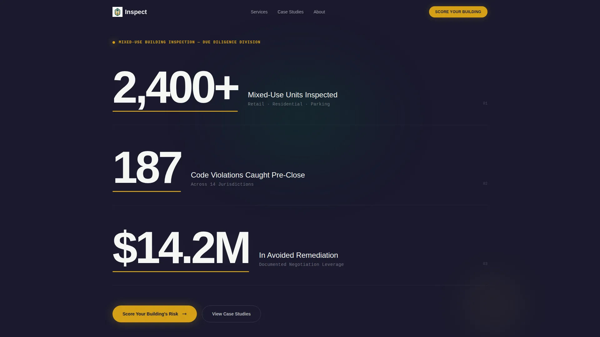 Expert Mixed-Use Inspection Landing Page Template