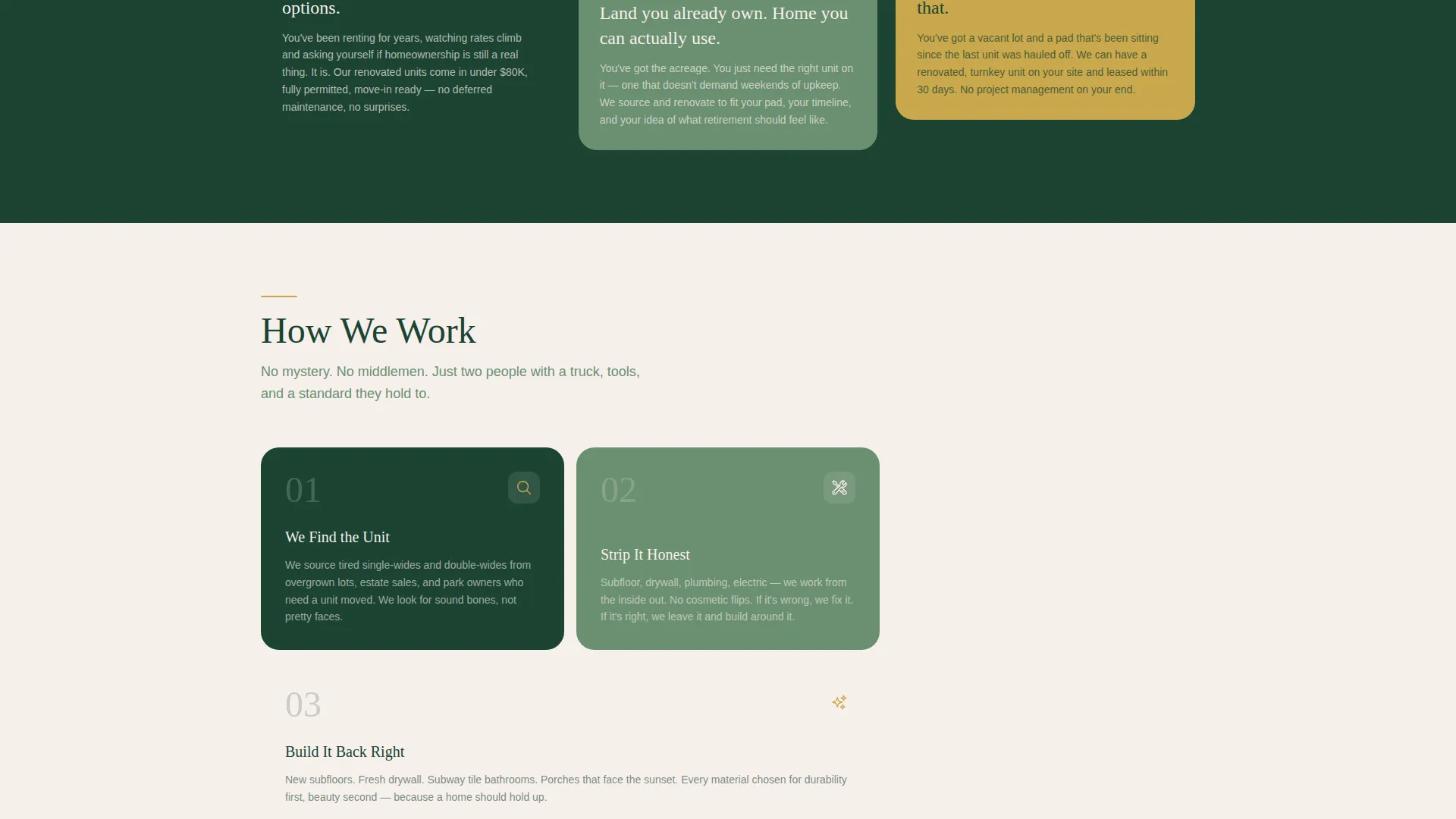 Manufactured Home Renovation Landing Page Template