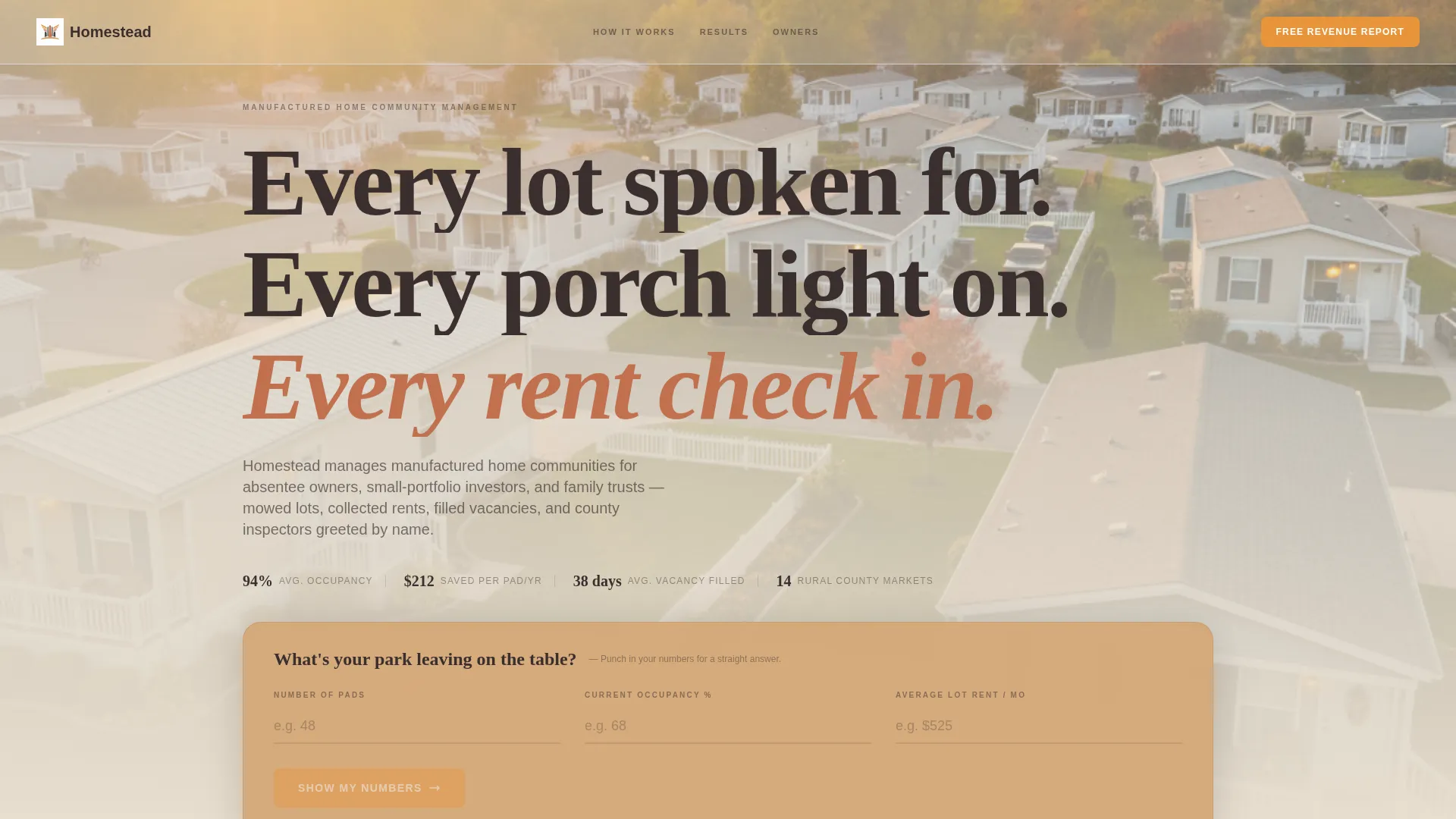 Reliable Manufactured Home Landing Page Template