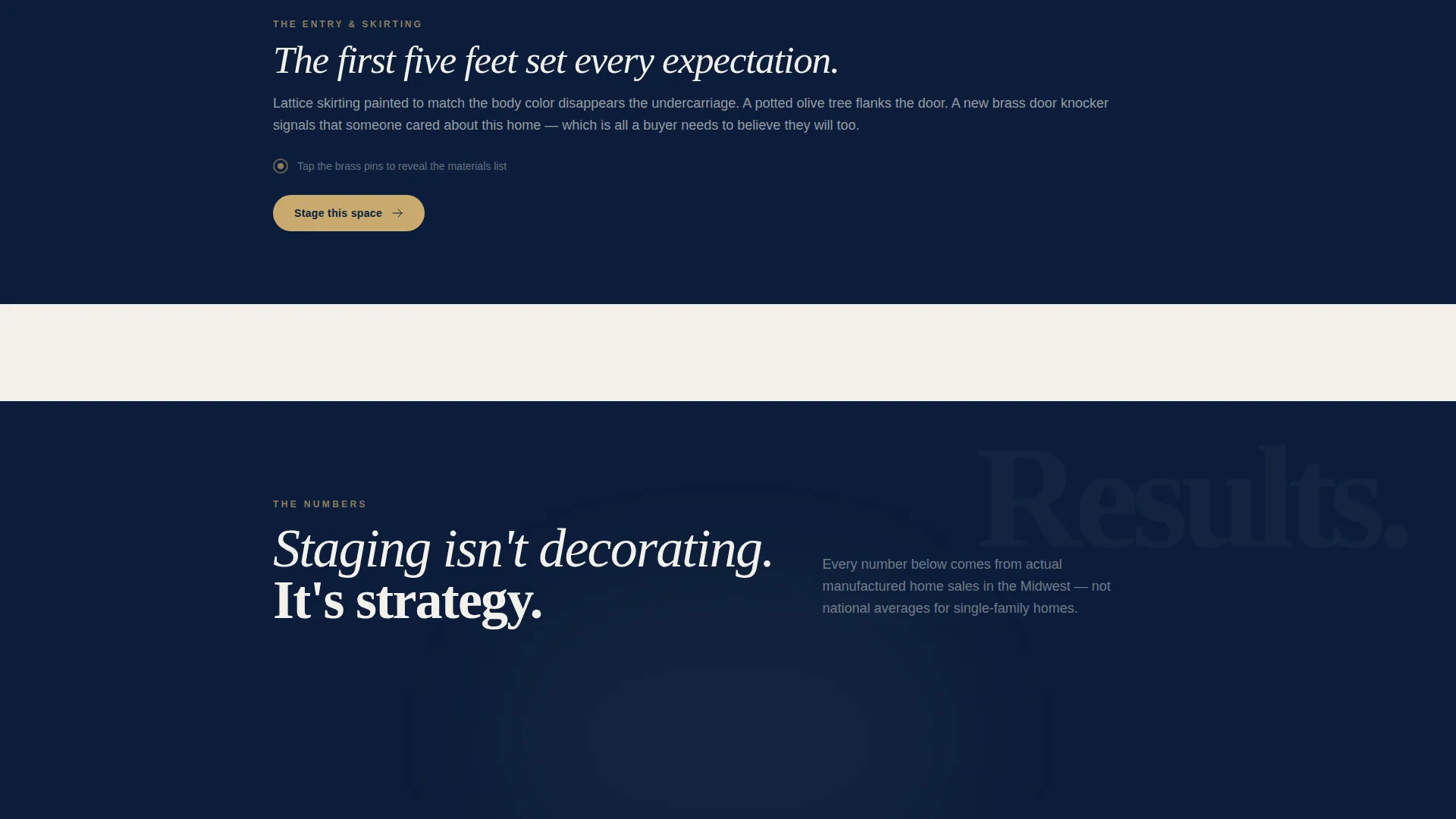 Staging Landing Page for Mobile Home Studios