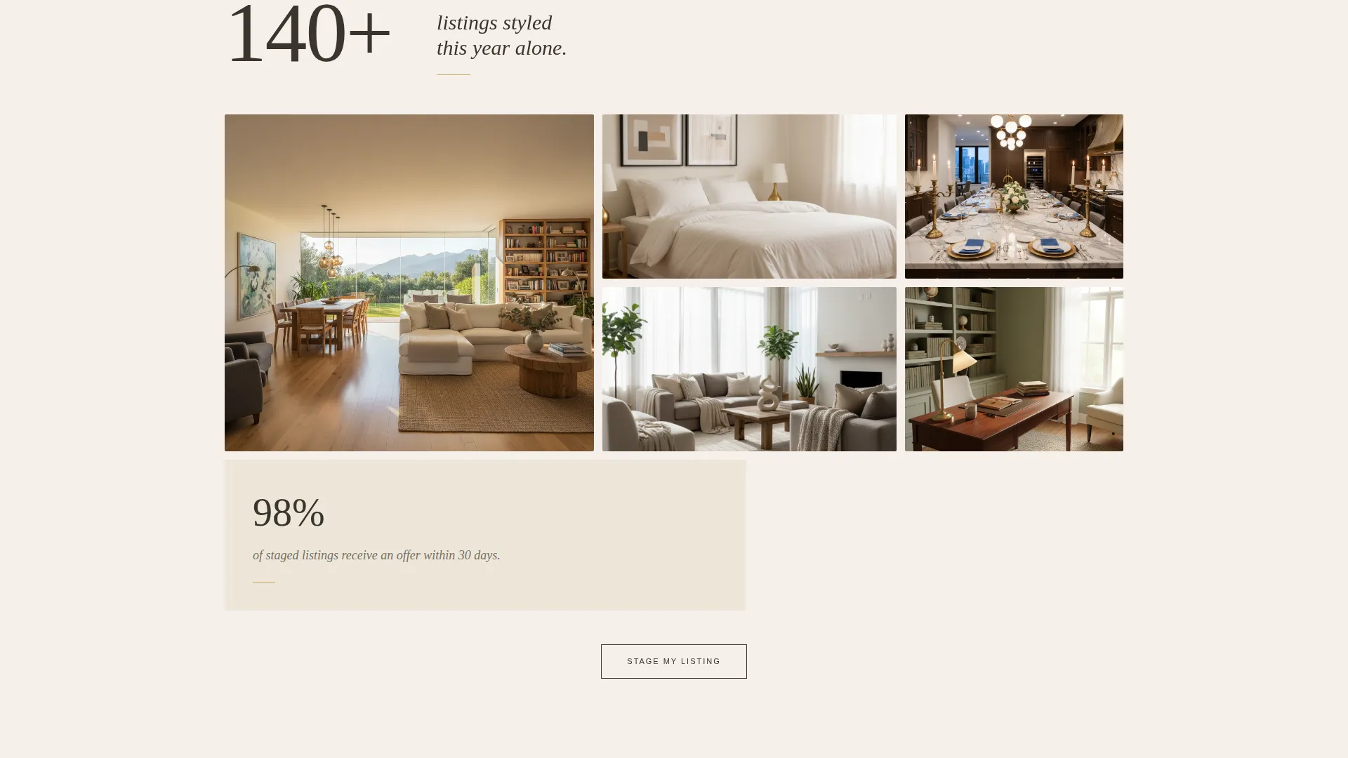 Luxe Home Staging Landing Page Template