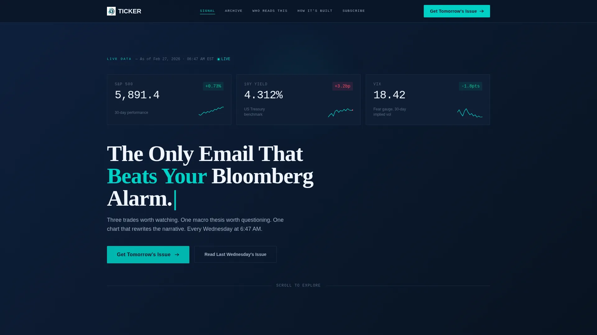 Financial Newsletter Landing Page Template