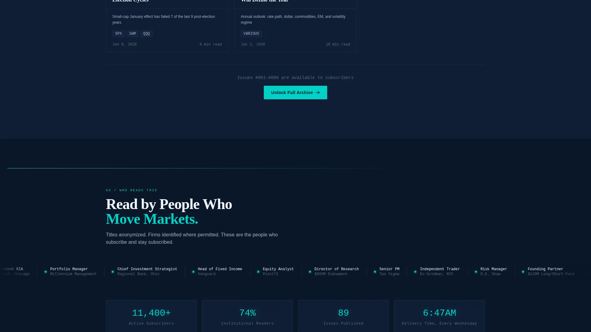 Financial Newsletter Landing Page Template
