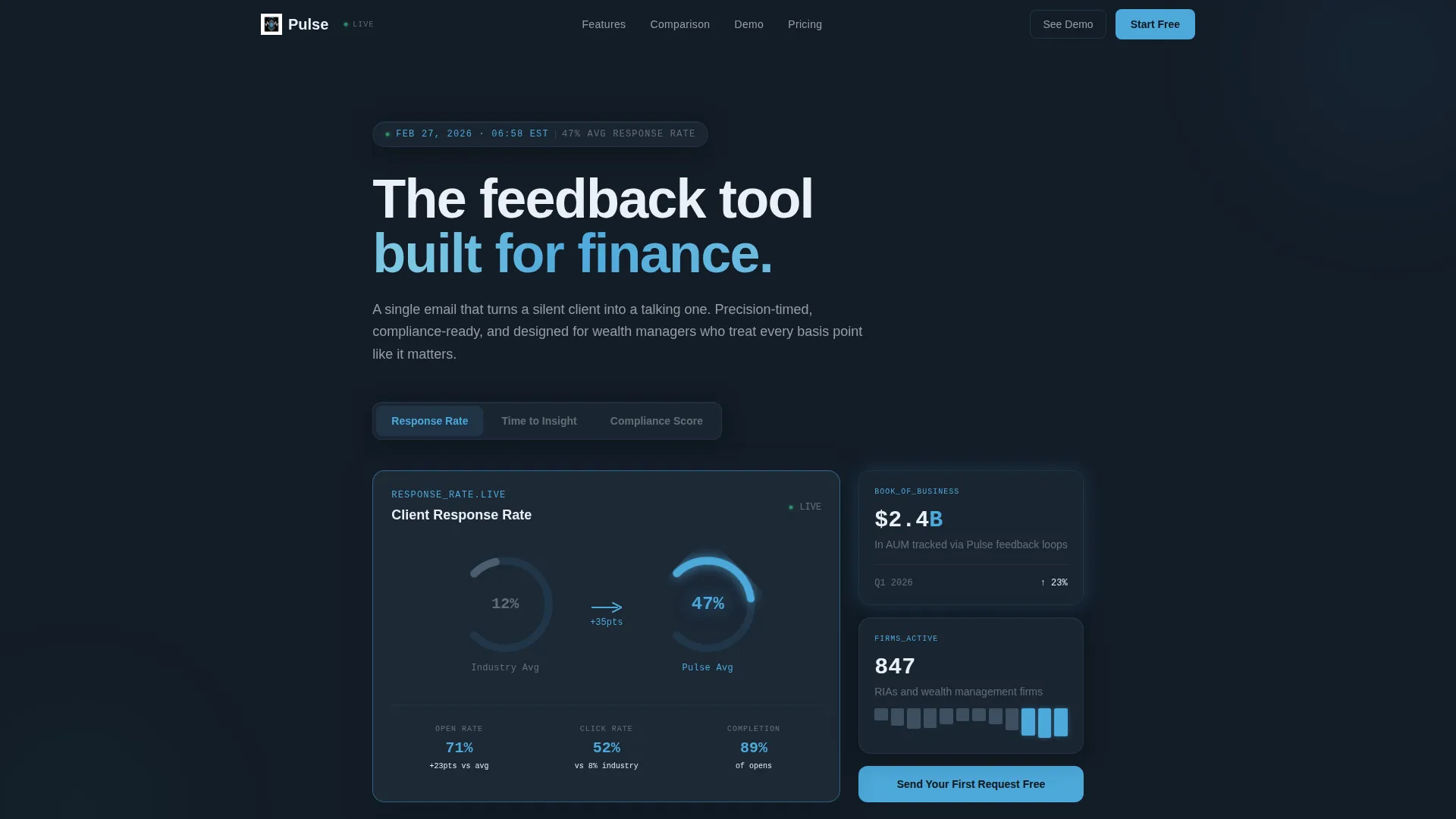 Financial Services Feedback Request Landing Page Template