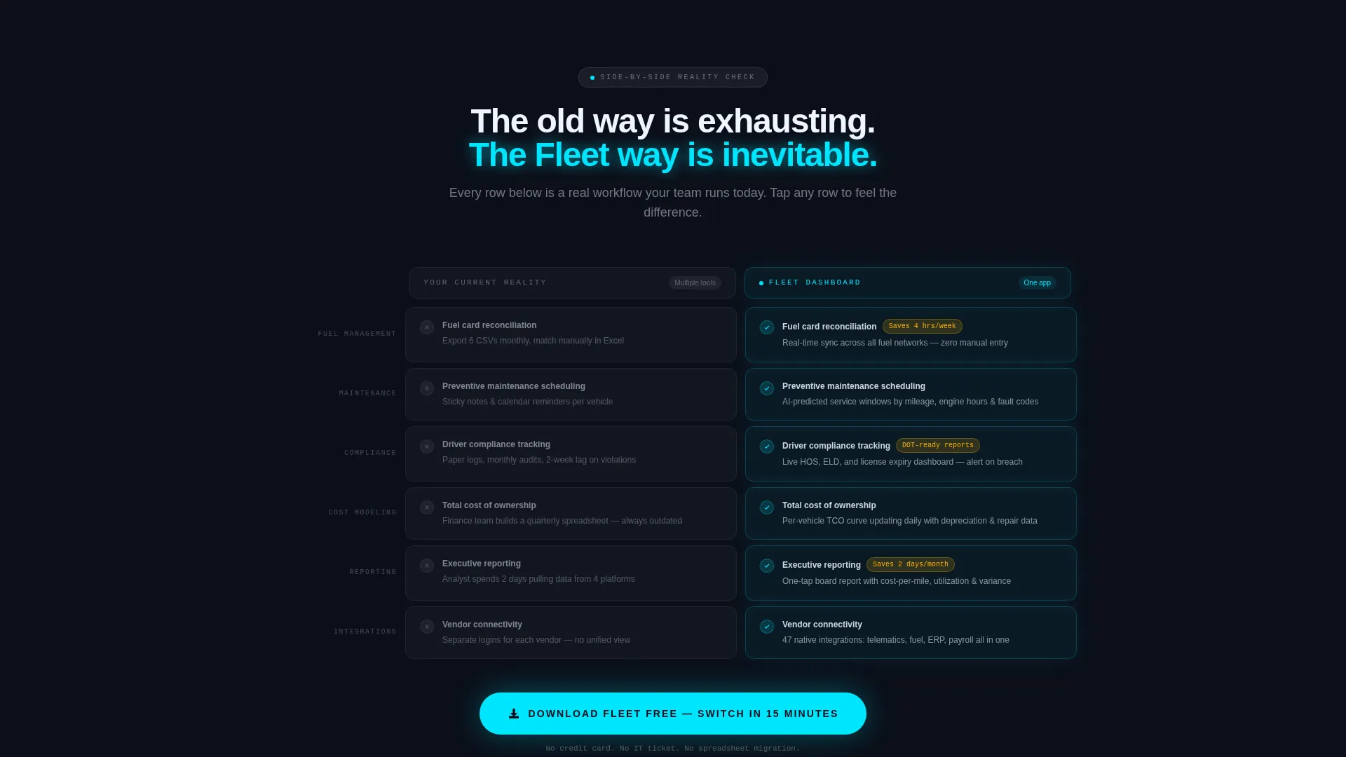 Fleet Operations Landing Page Template