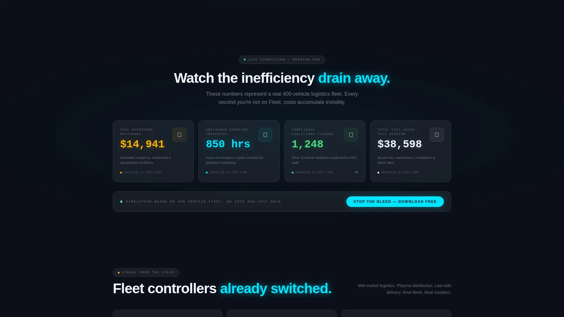 Fleet Operations Landing Page Template