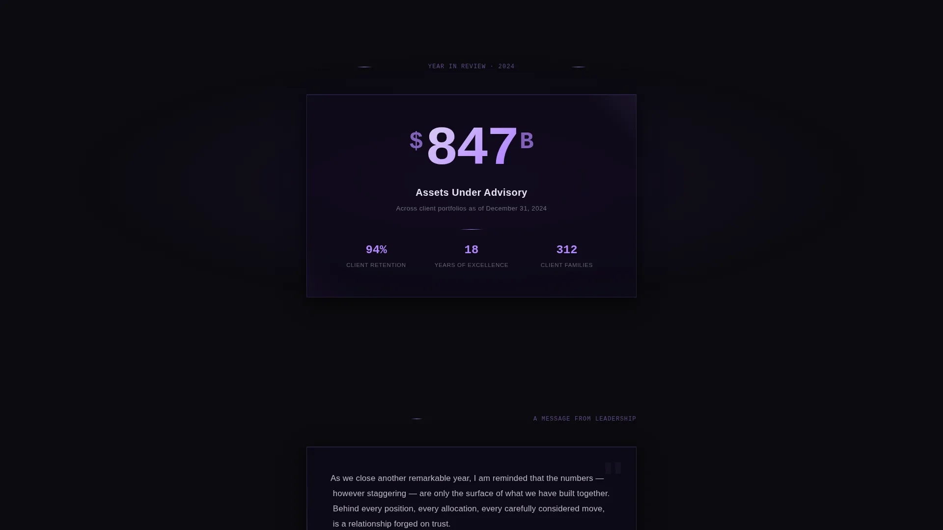 Financial Services Holiday Greeting Landing Page
