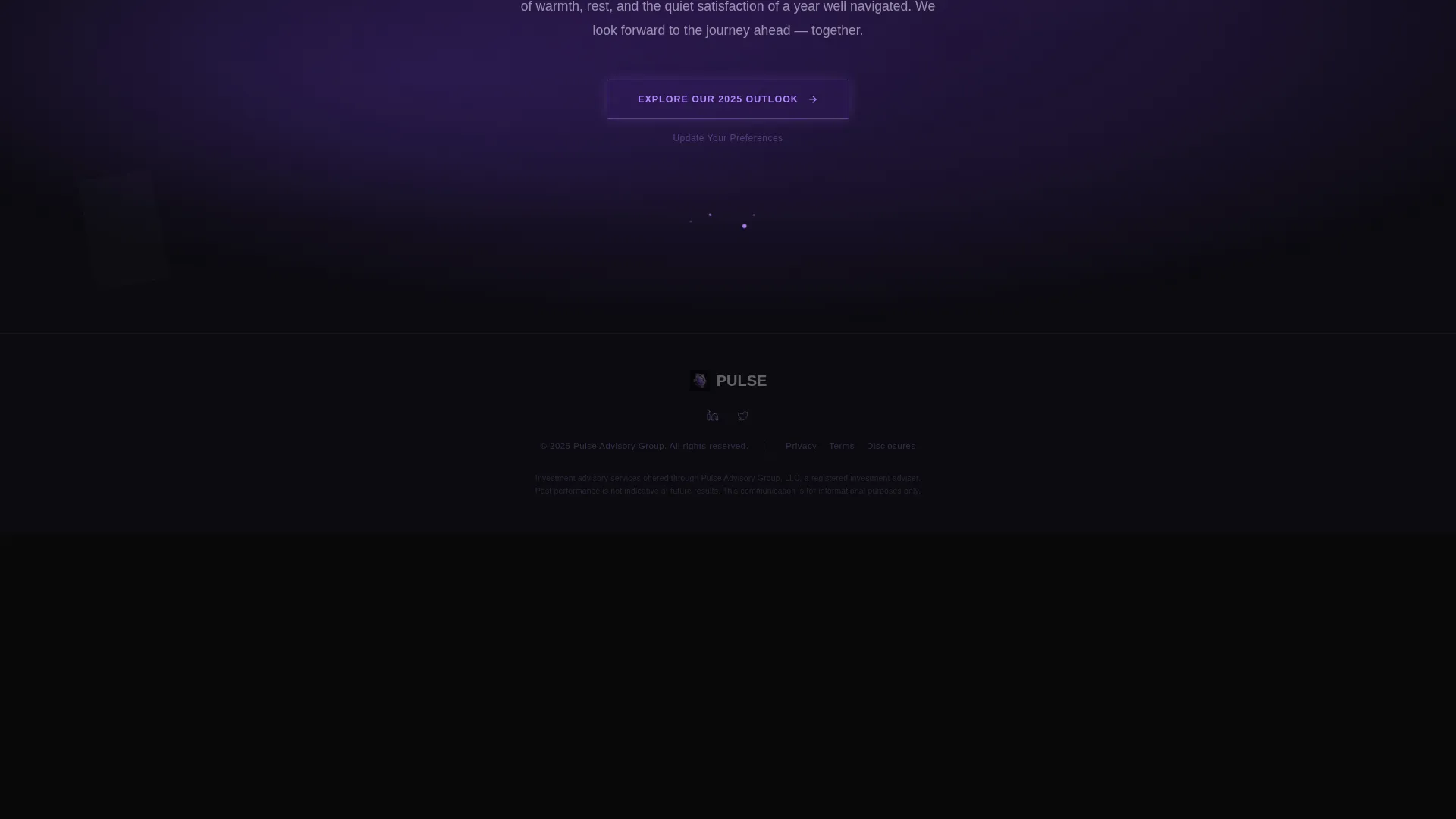 Financial Services Holiday Greeting Landing Page