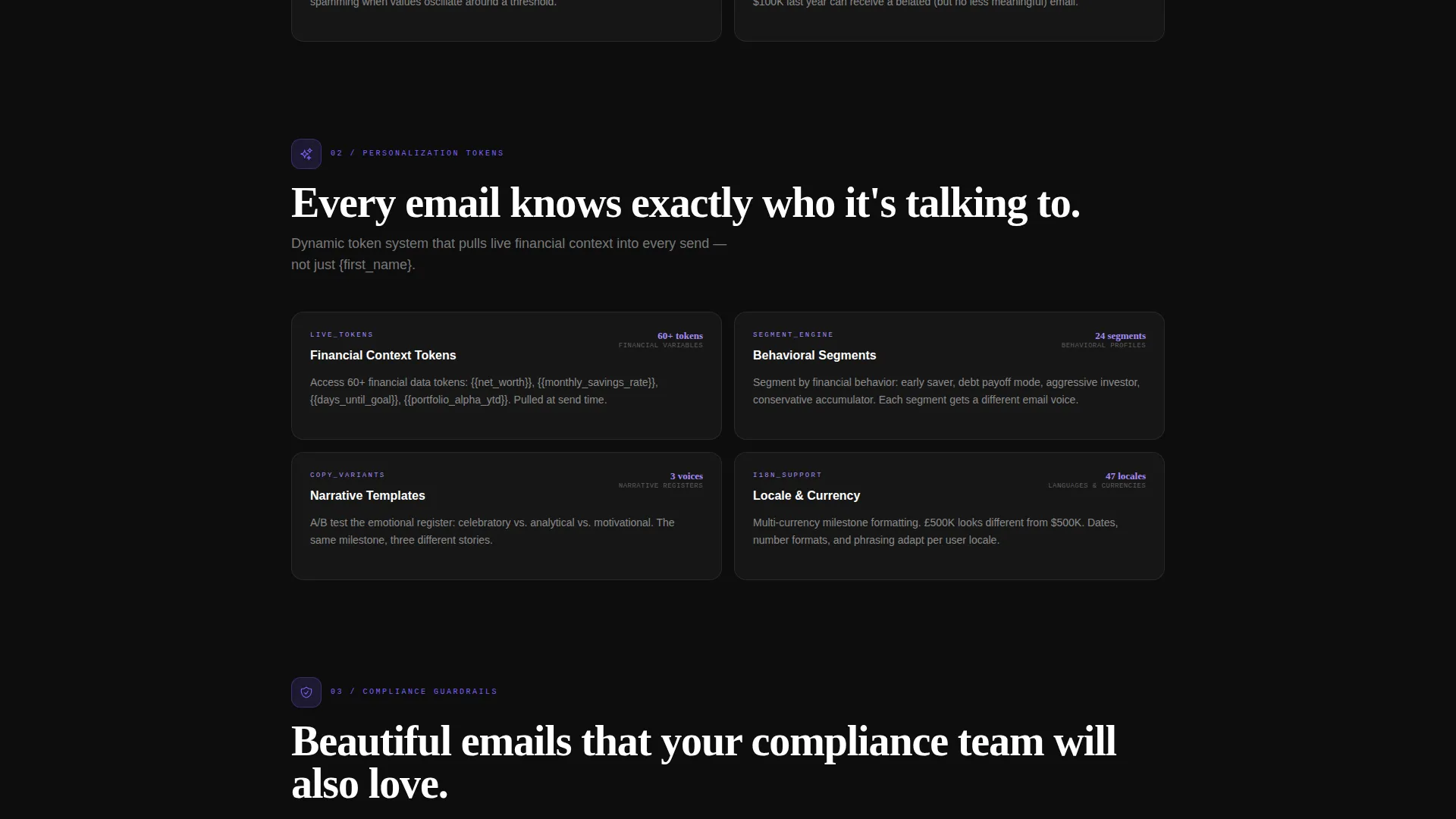 Fintech Milestone Email Landing Page Template