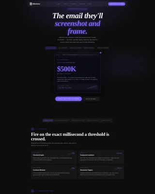 Fintech Milestone Email Landing Page Template