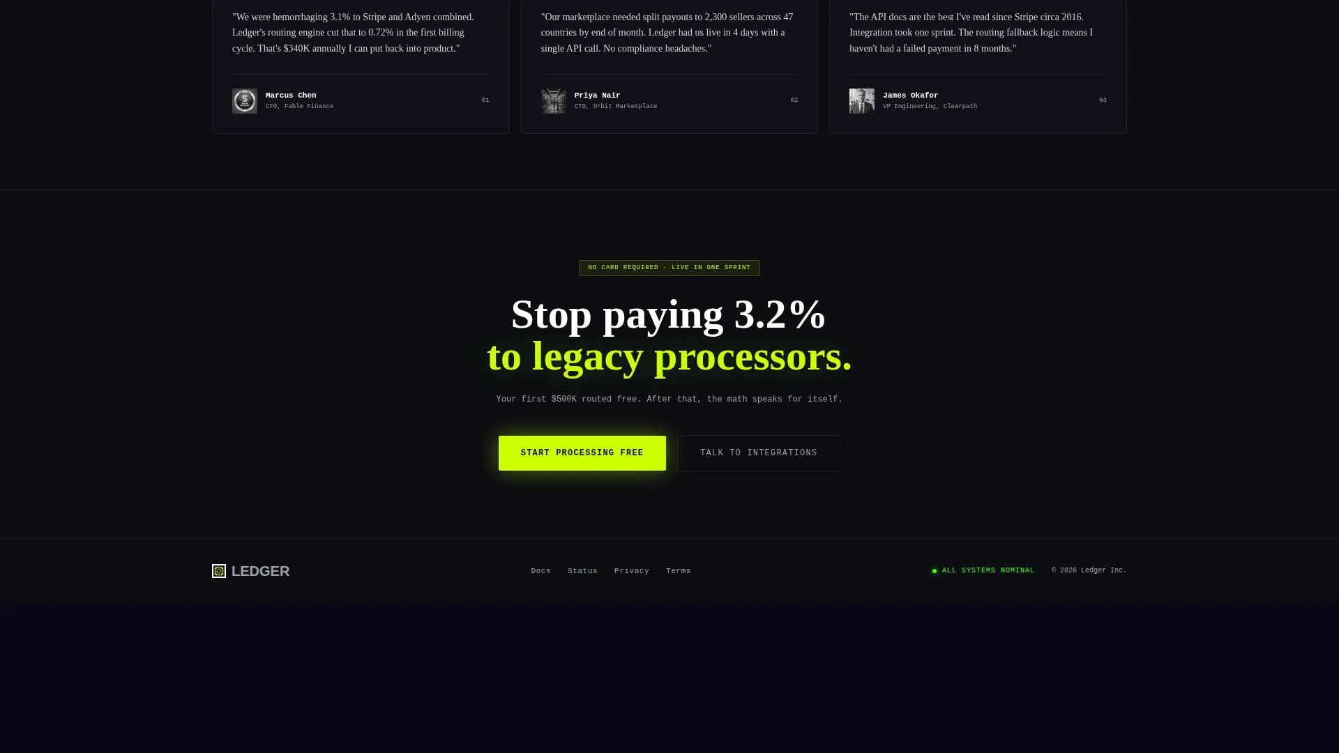 Payment Processing Landing Page Template