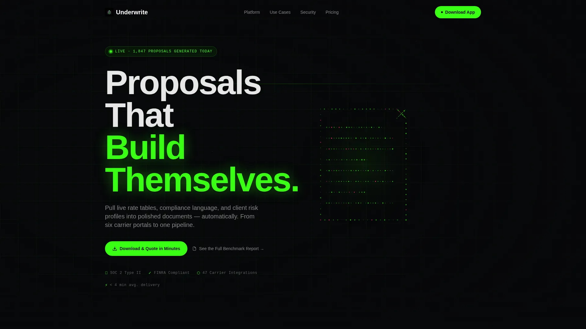 Financial Services Proposal & Quote Landing Page