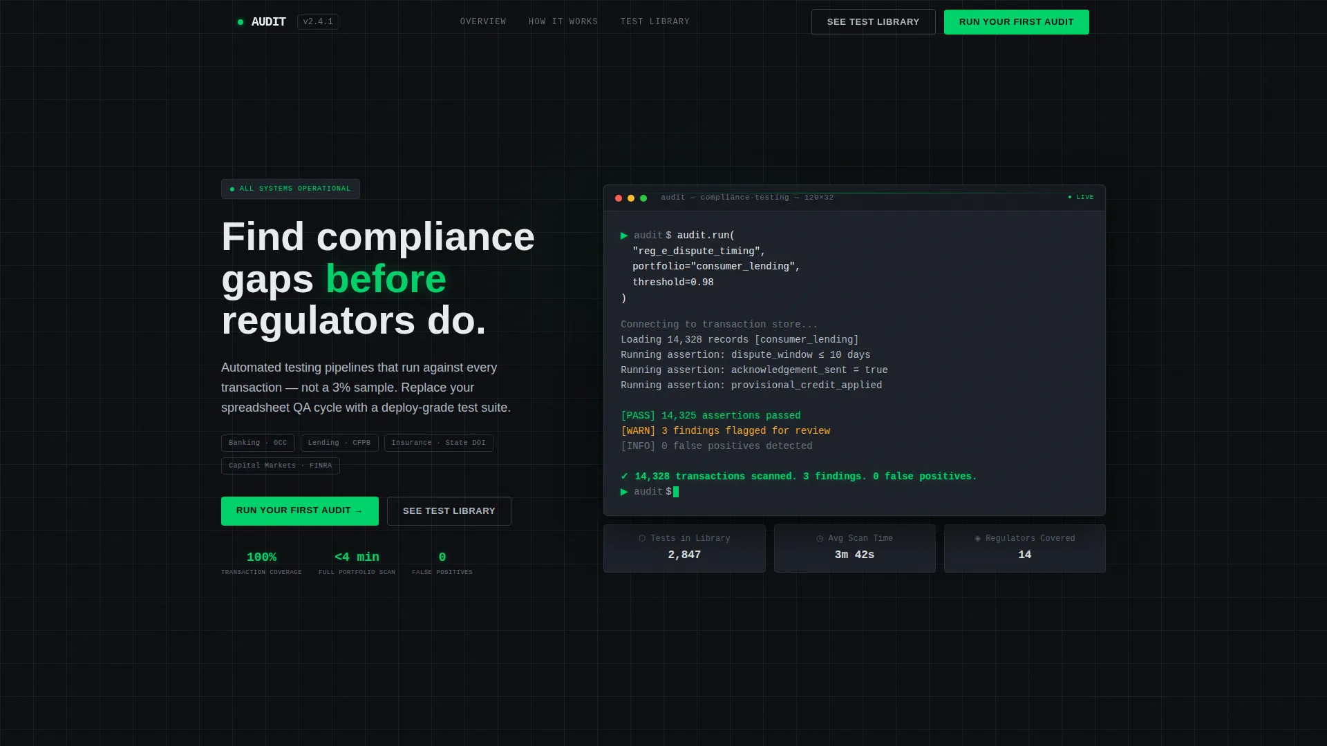 Compliance Landing Page Template for Financial Services