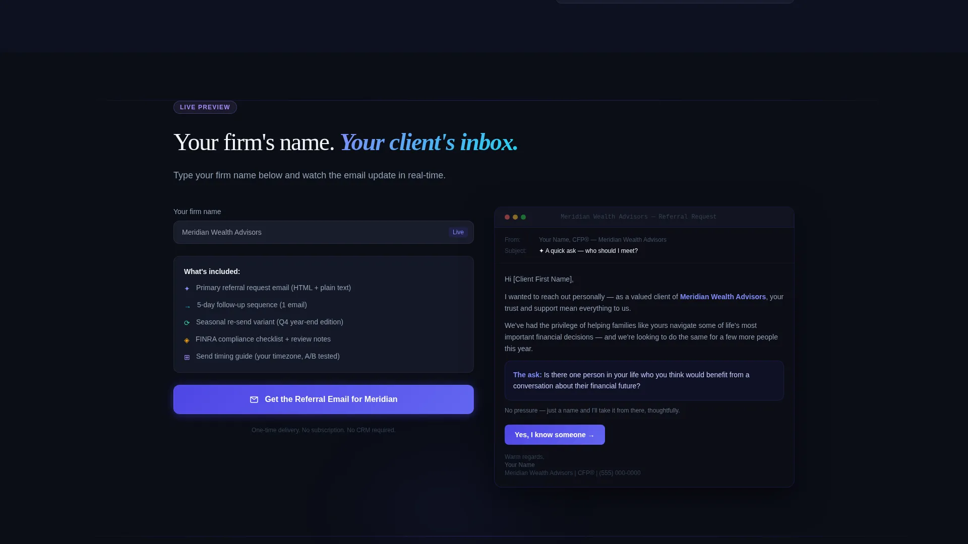 Financial Services Email Marketing Professional Website Template