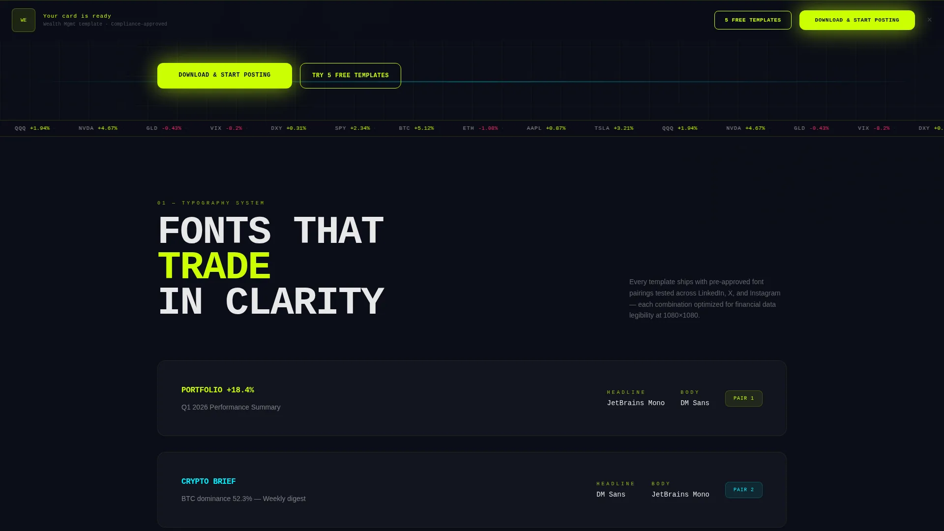 Fintech Social Media Landing Page Template