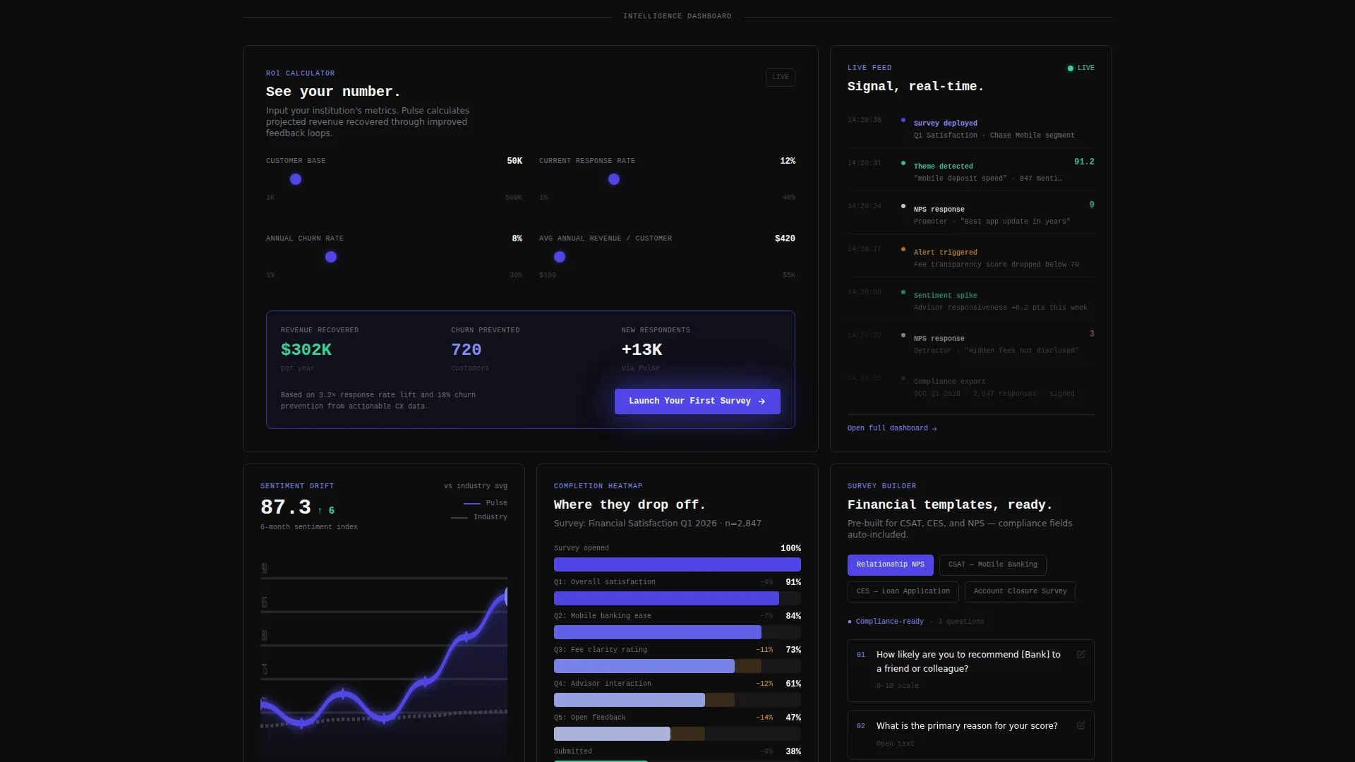 Financial Services Feedback Landing Page Template
