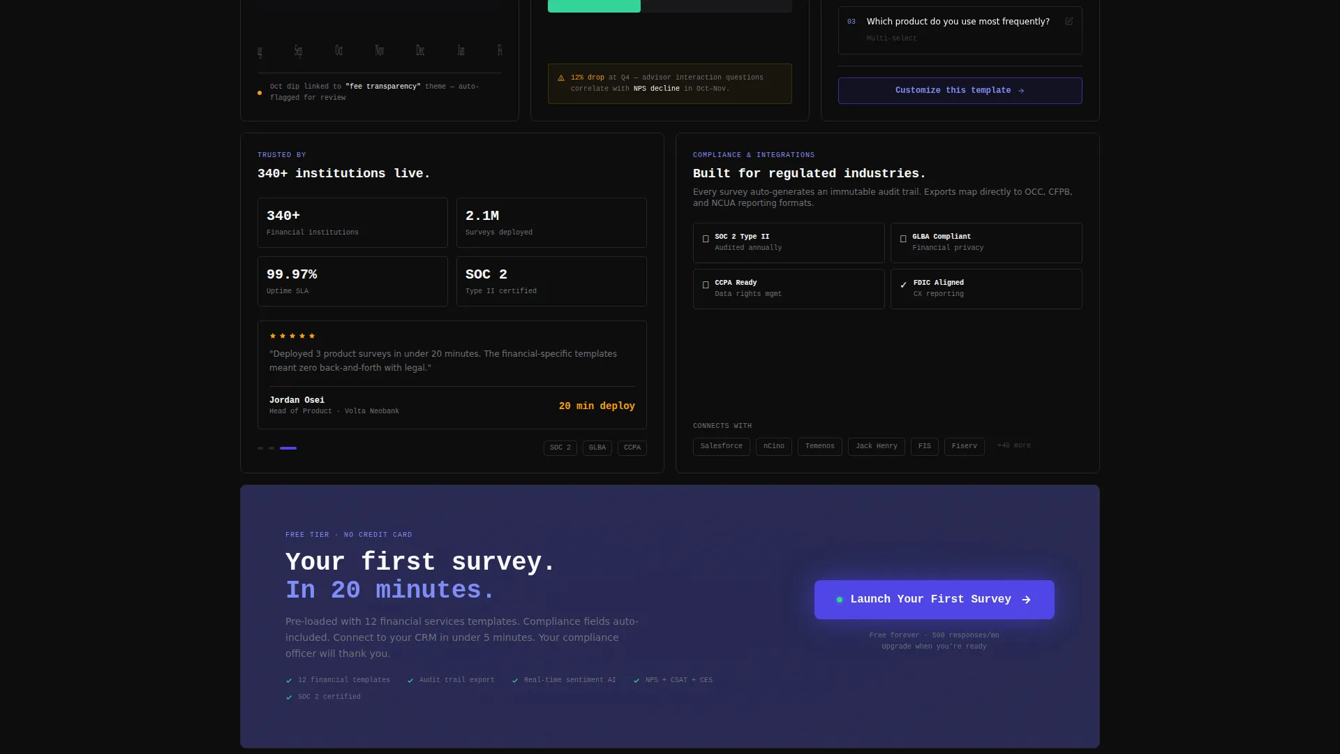 Financial Services Feedback Landing Page Template