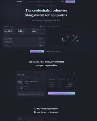 Financial Services Volunteer Management Landing Page