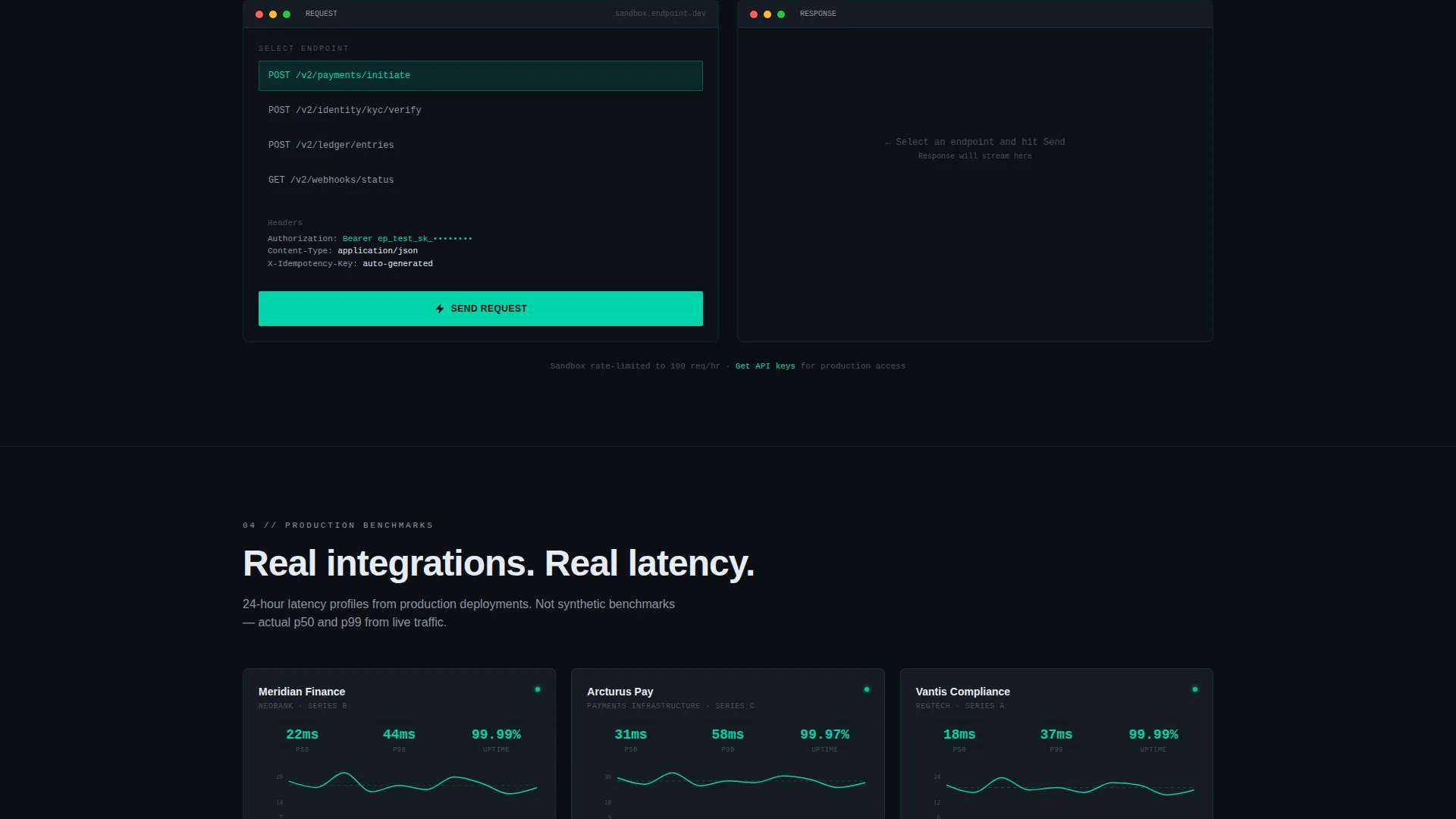 Fintech API Landing Page Template for Developers