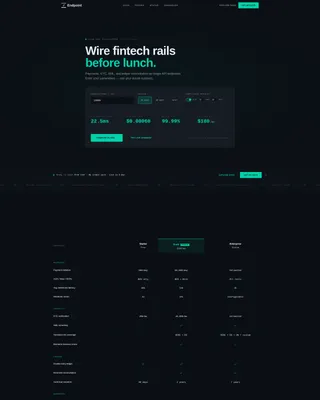 Fintech API Landing Page Template for Developers