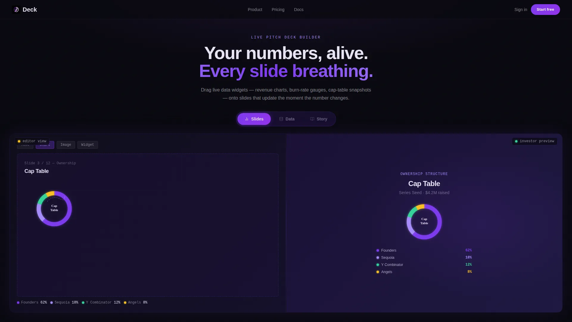 Fintech Pitch Deck Landing Page Template