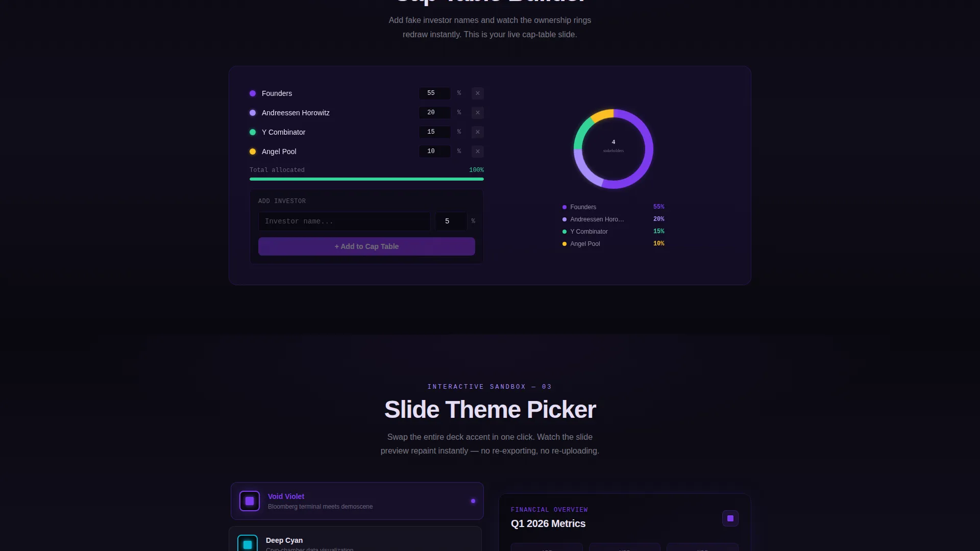 Fintech Pitch Deck Landing Page Template