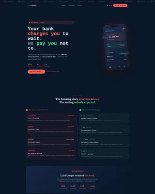 Fintech Product Hunt Launch Landing Page Template