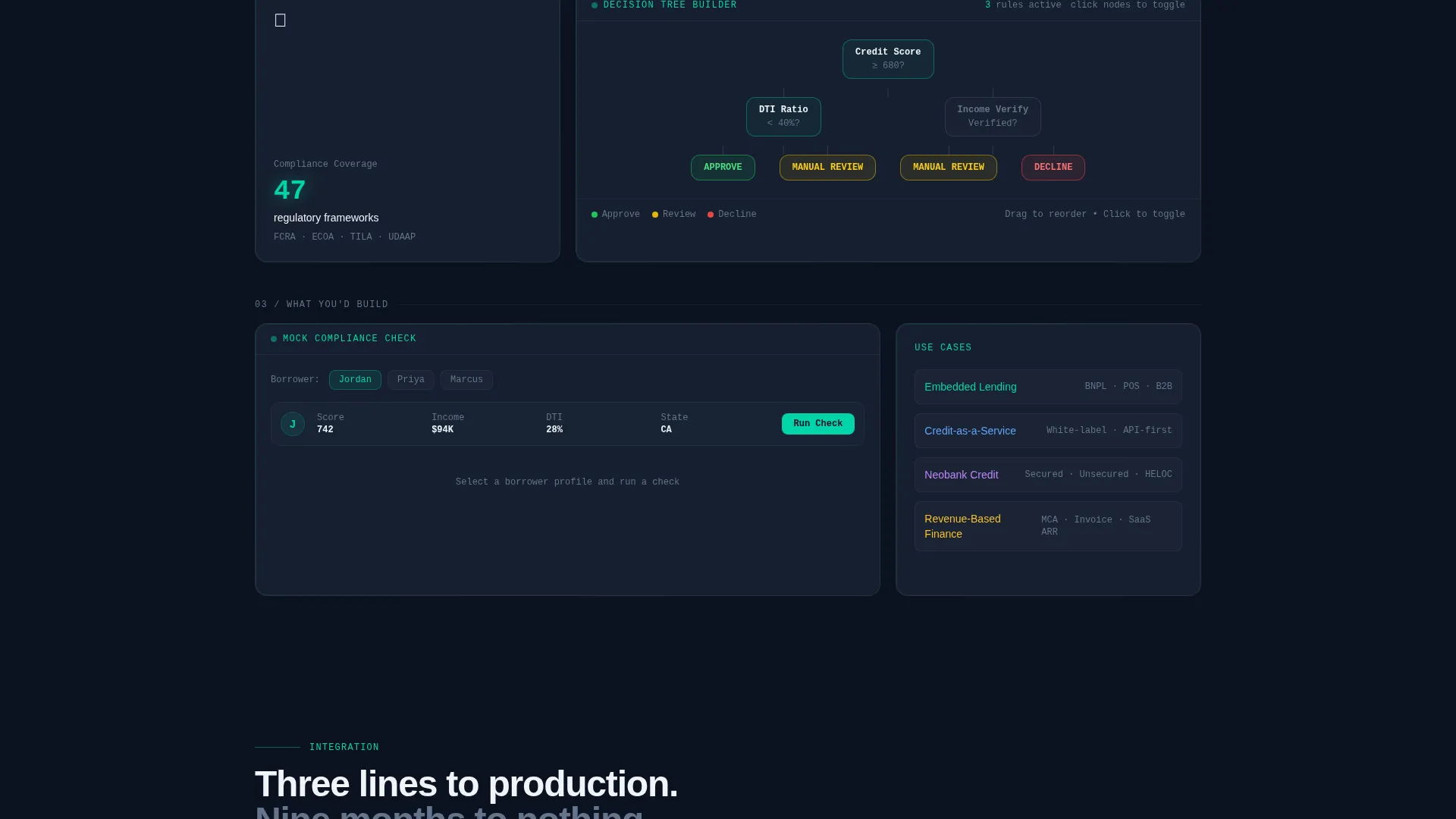 Fintech Landing Page Template for API Lending Startups