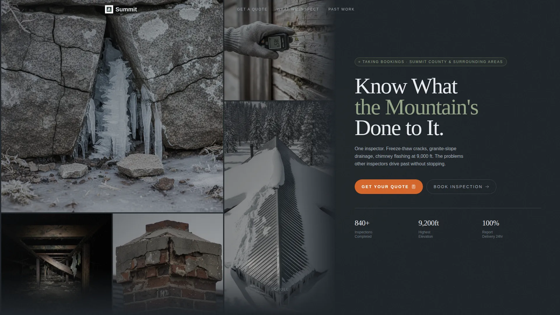 Mountain Property Home Inspector Landing Page Template