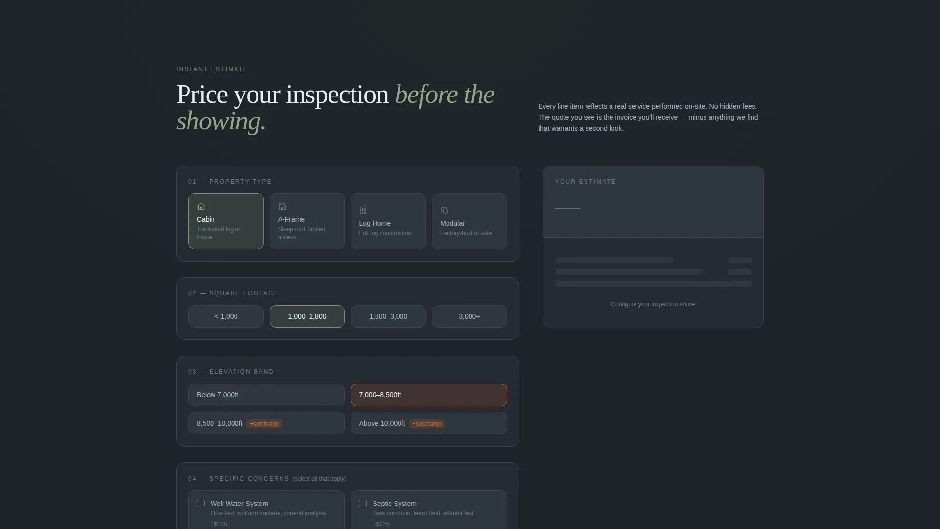 Mountain Property Home Inspector Landing Page Template
