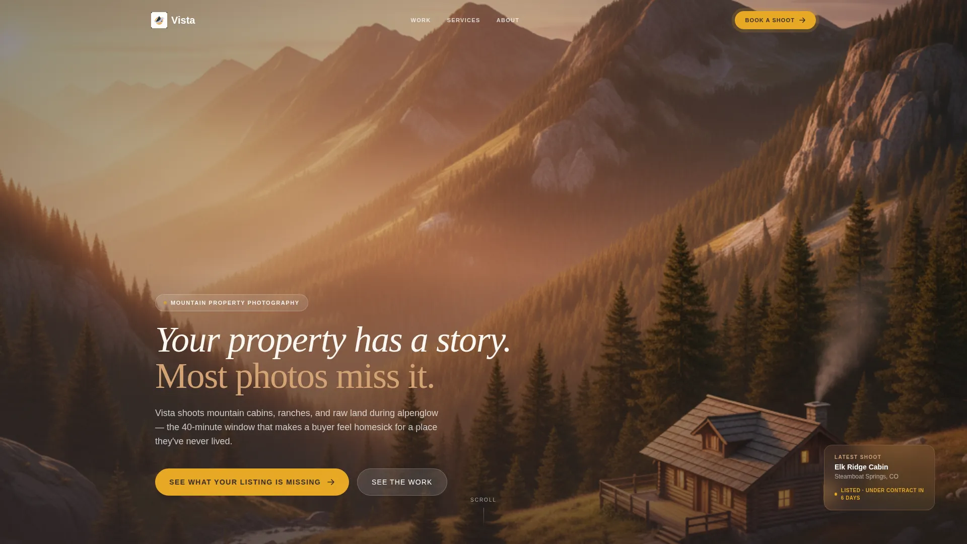 Mountain Property Photography Landing Page Template