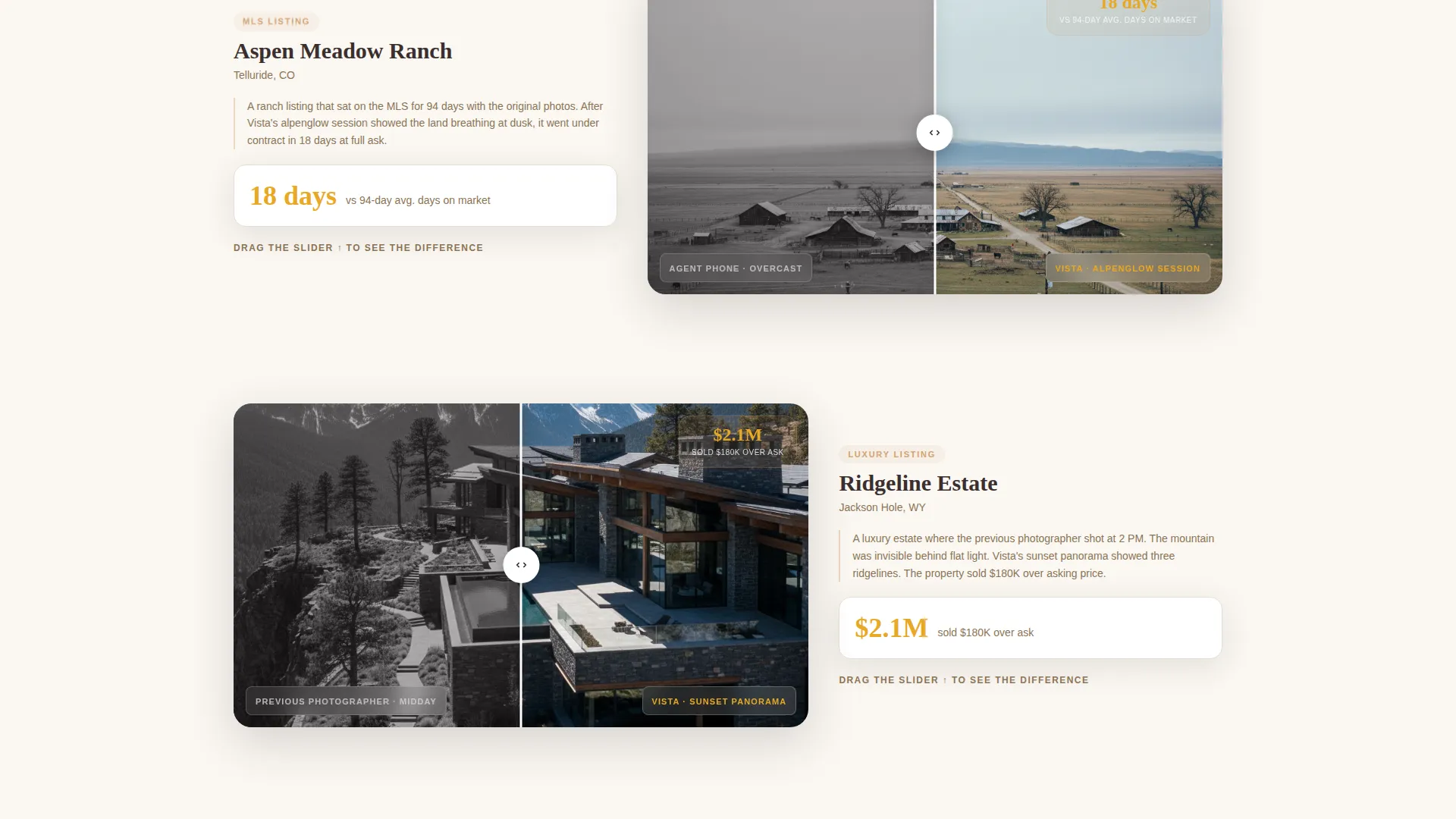 Mountain Property Photography Landing Page Template