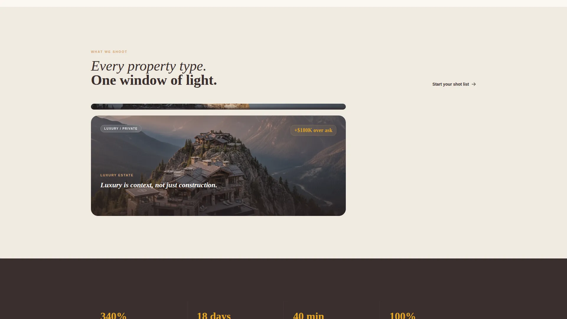 Mountain Property Photography Landing Page Template