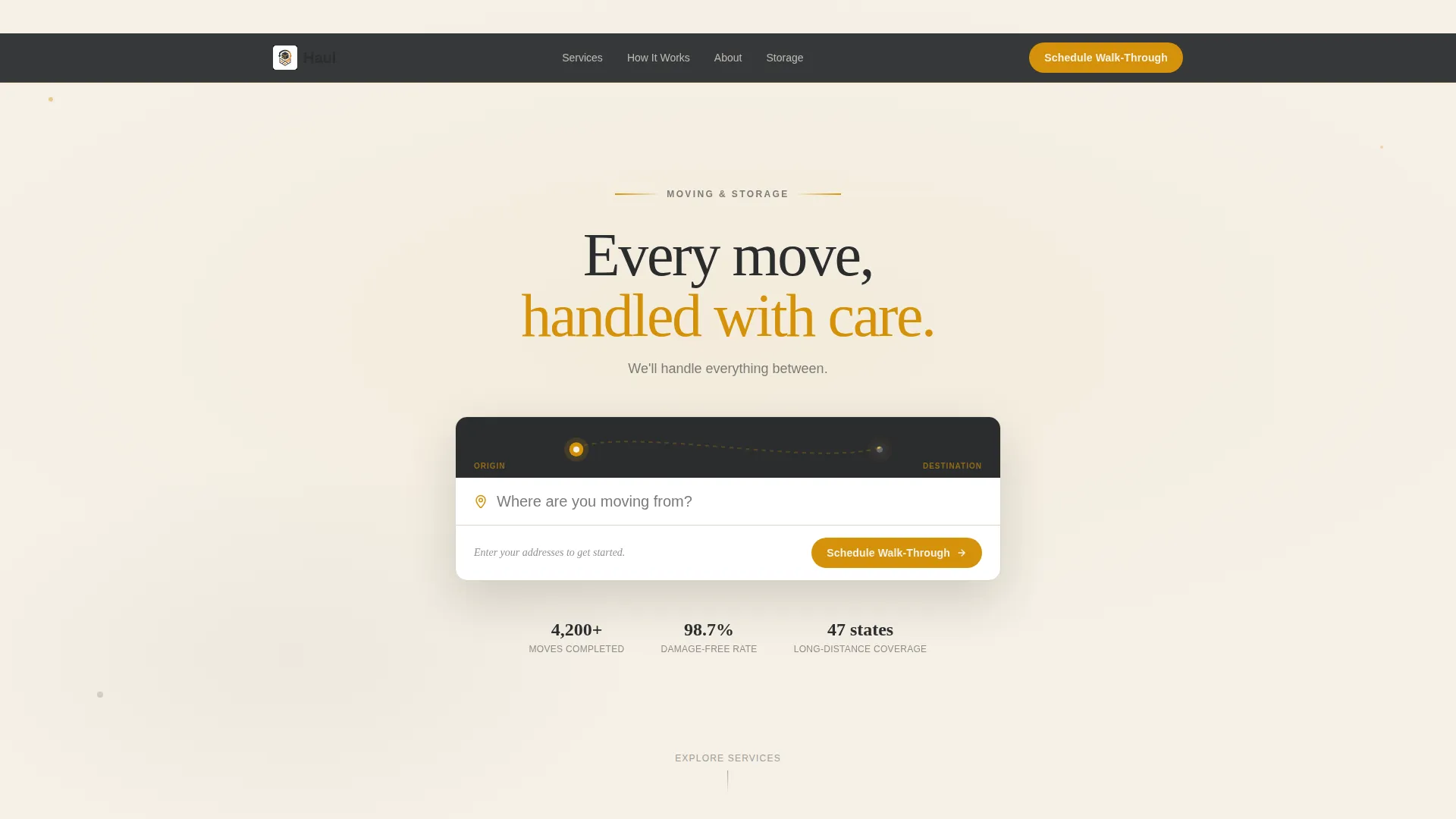Moving & Storage Company Landing Page Template