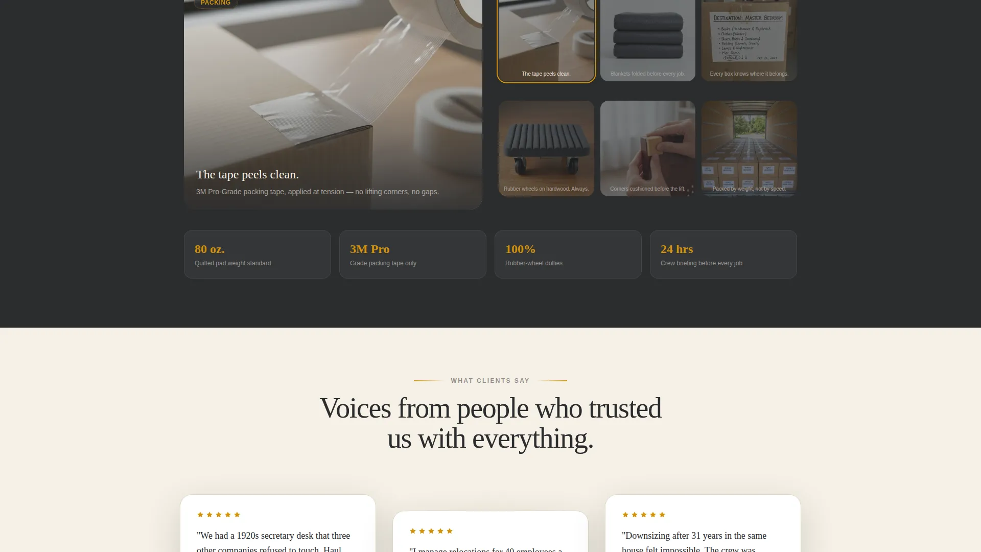 Moving & Storage Company Landing Page Template