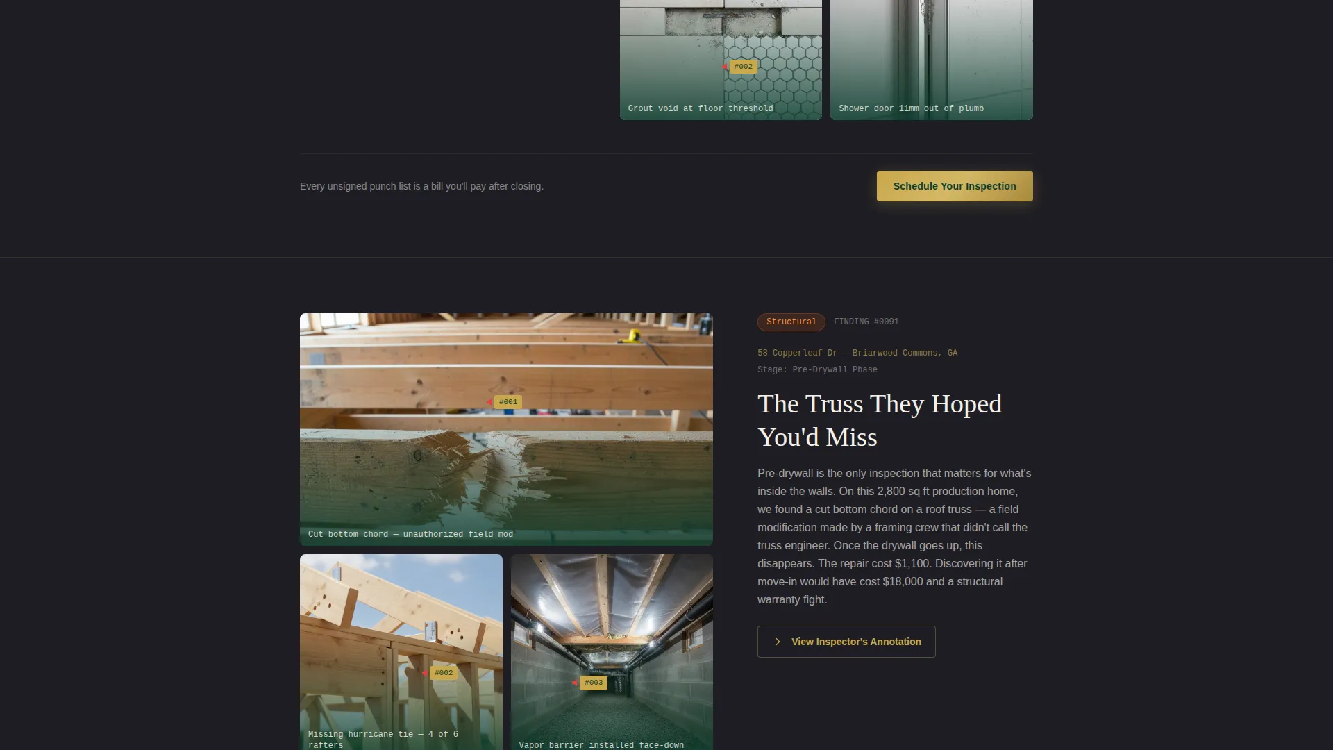 New Construction Home Inspector Landing Page
