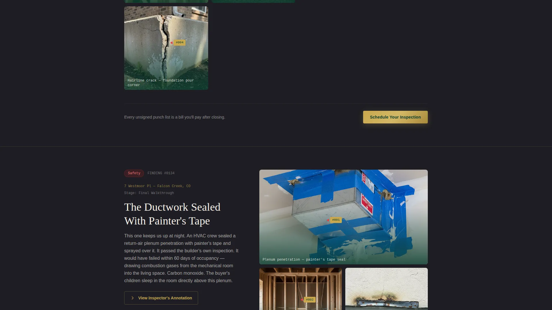 New Construction Home Inspector Landing Page