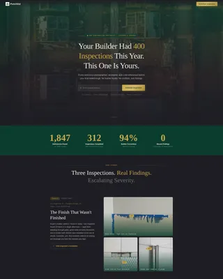 New Construction Home Inspector Landing Page