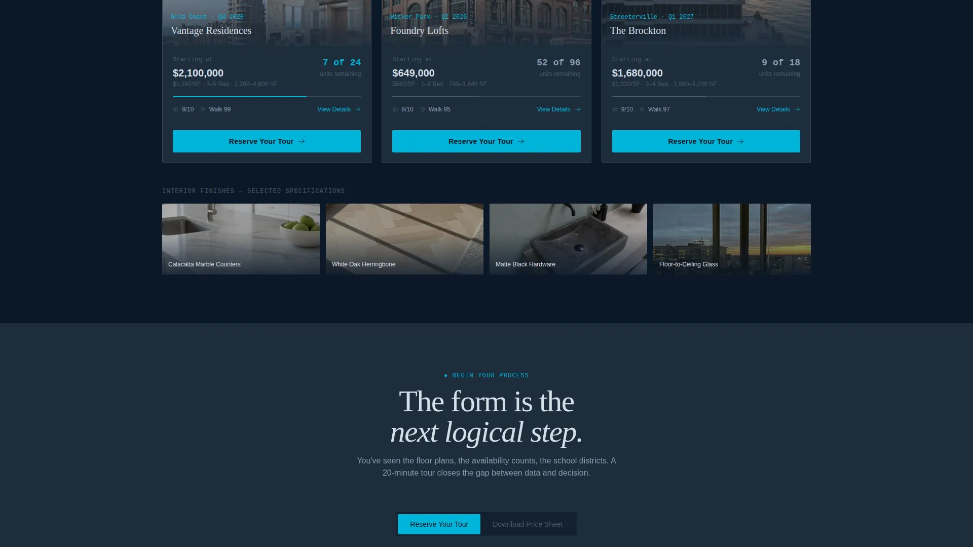 New Construction Property Landing Page Template