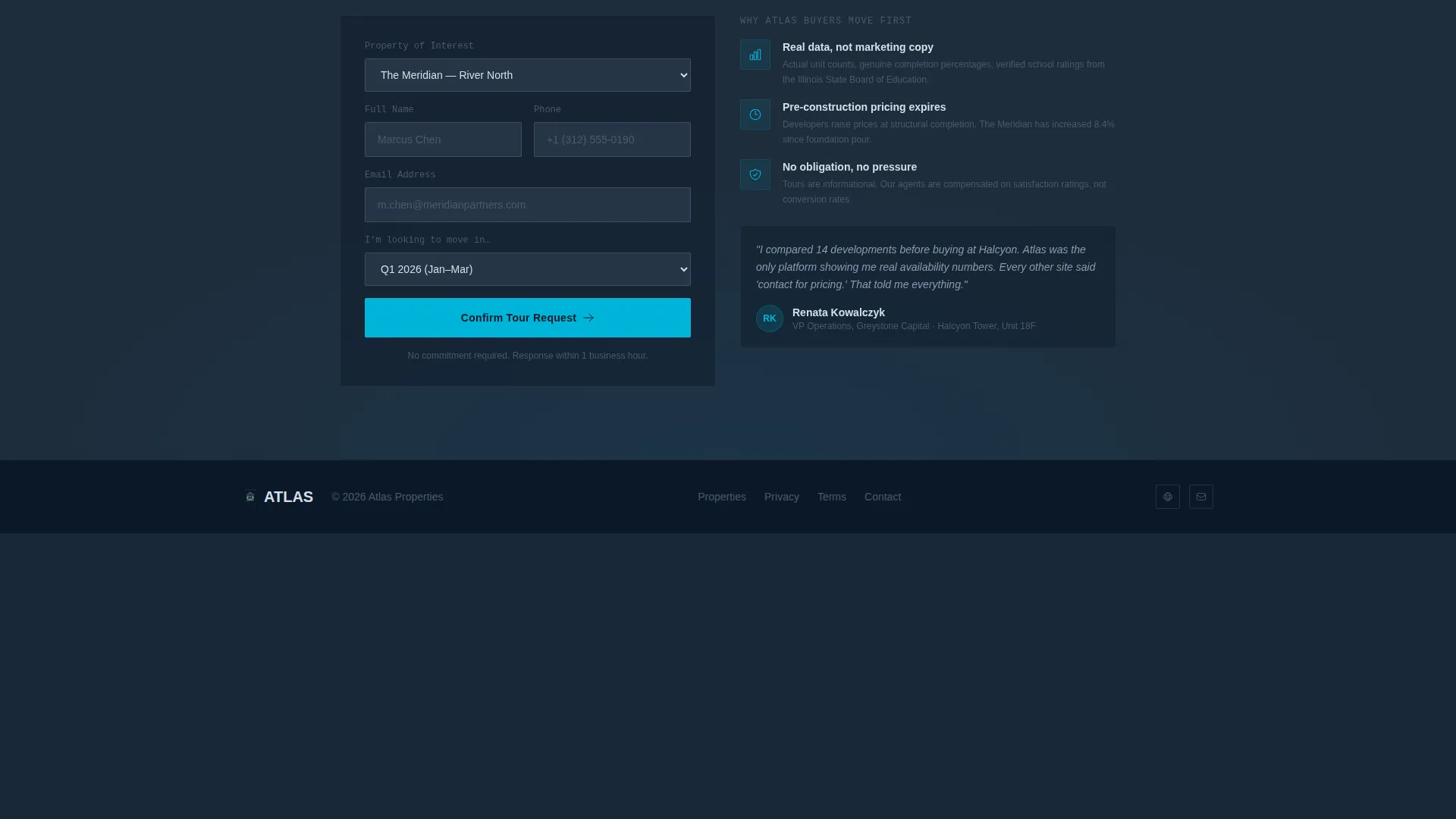 New Construction Property Landing Page Template