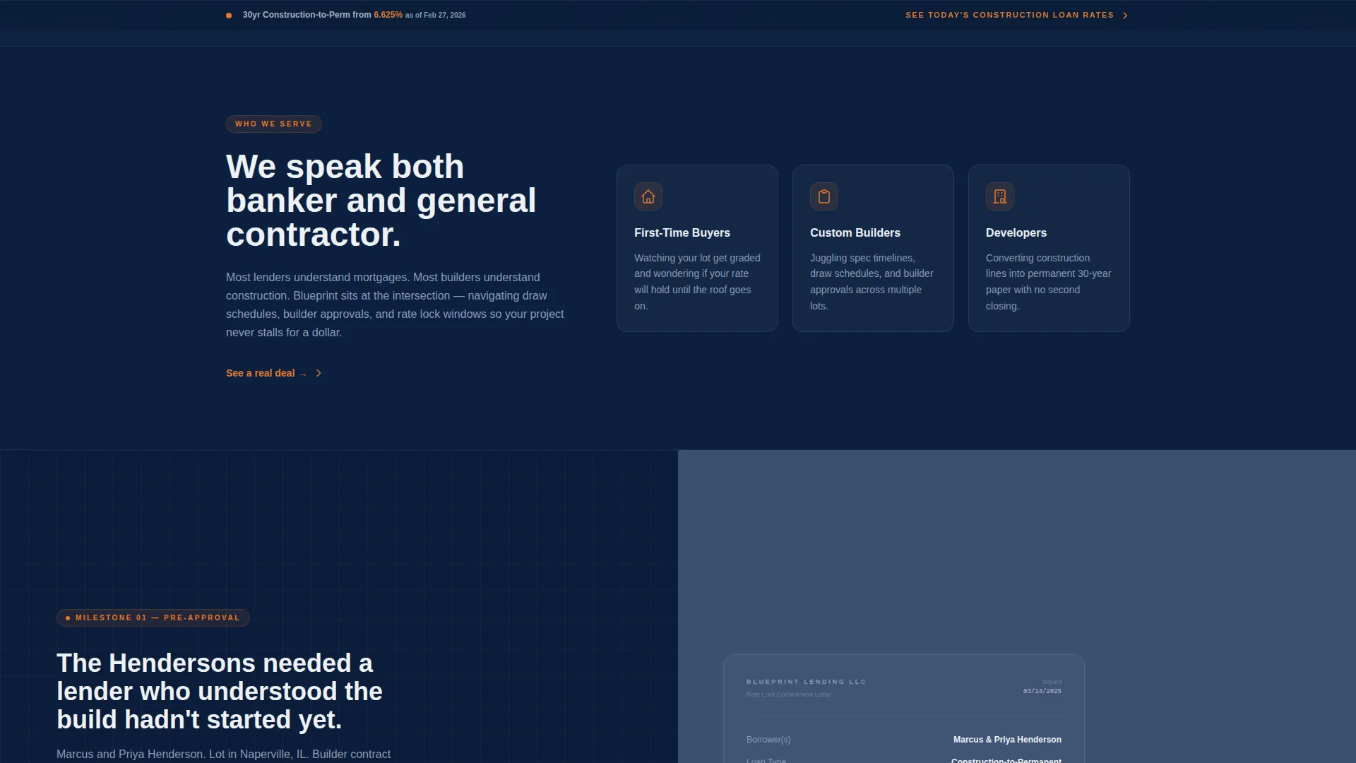 New Construction Mortgage Broker Landing Page