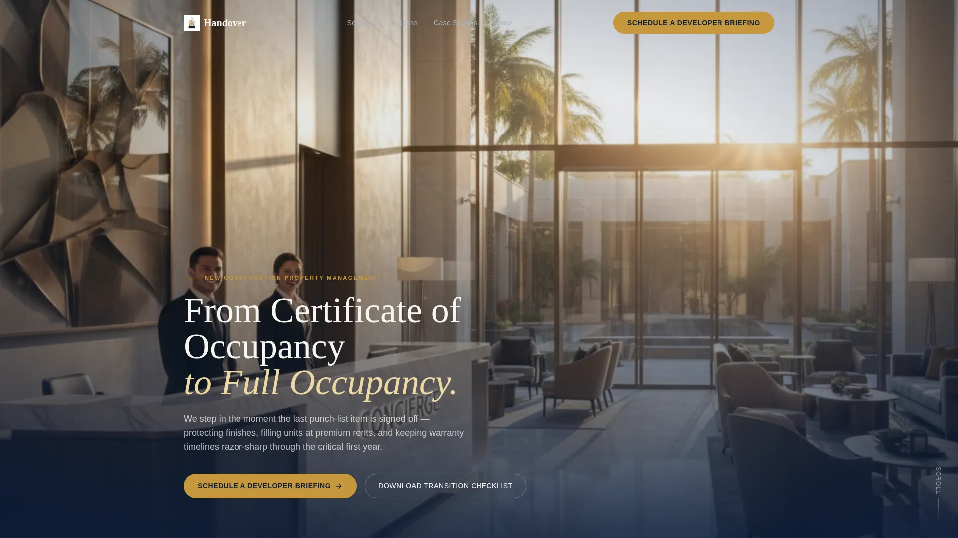 New Construction Property Management Landing Page