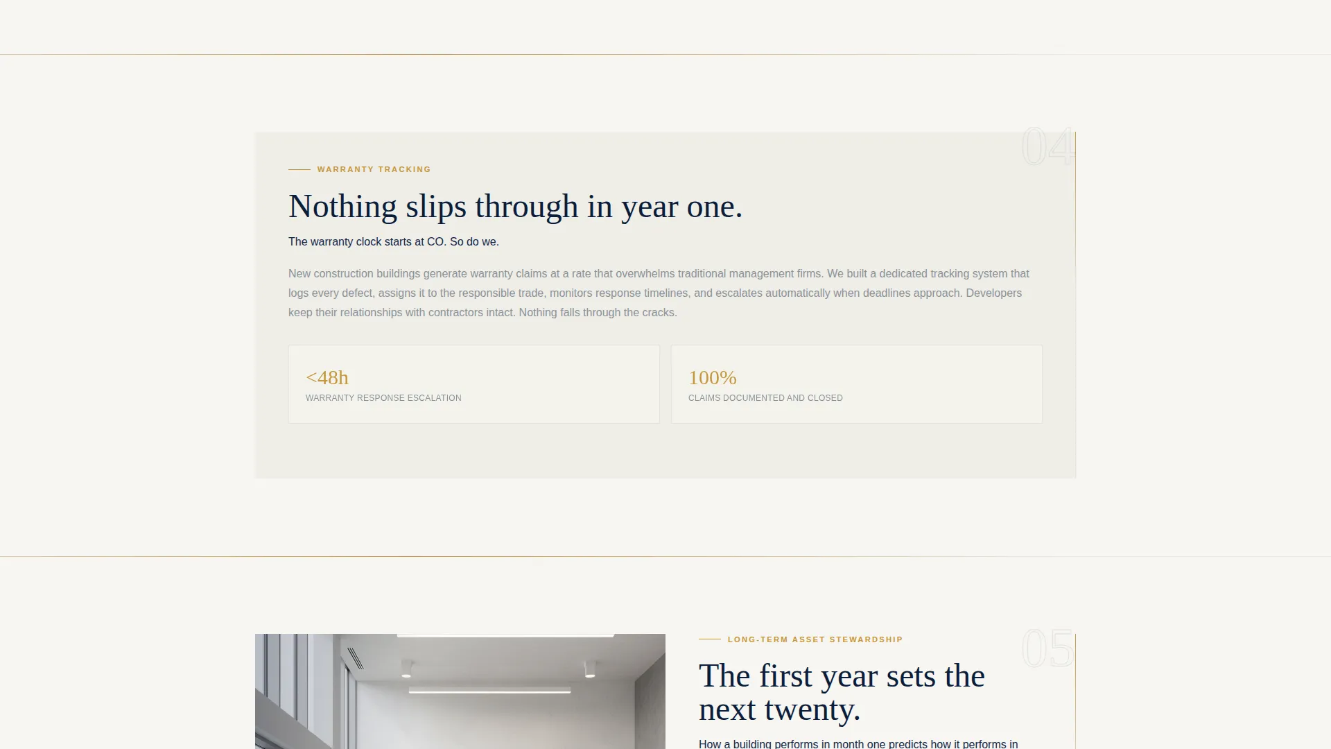New Construction Property Management Landing Page