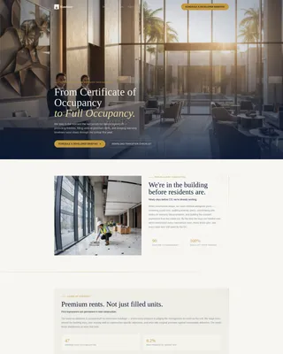 New Construction Property Management Landing Page