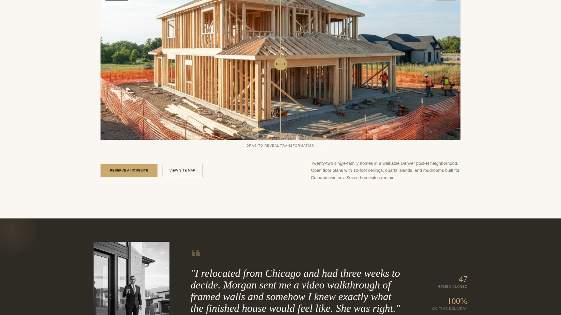 New Construction Real Estate Agent Landing Page