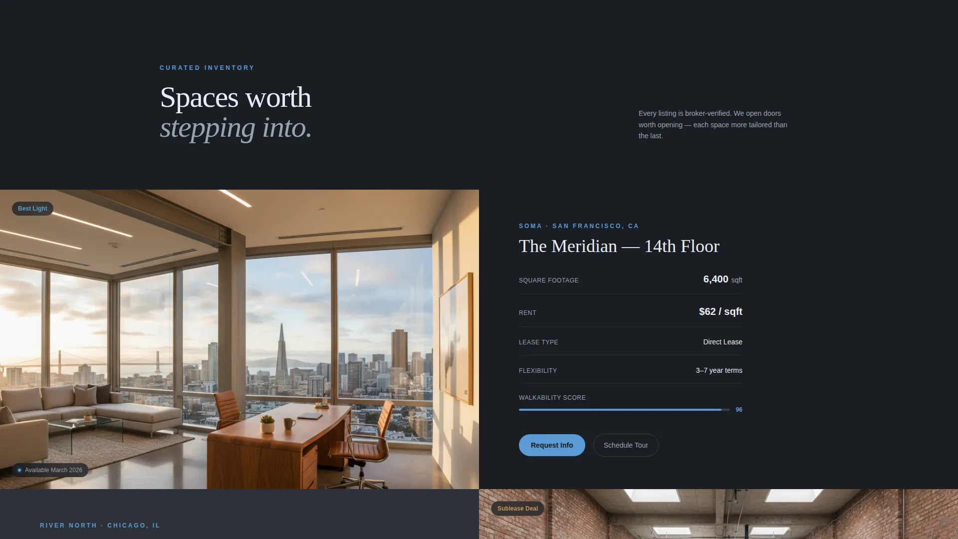 Cinematic Commercial Real Estate Landing Page